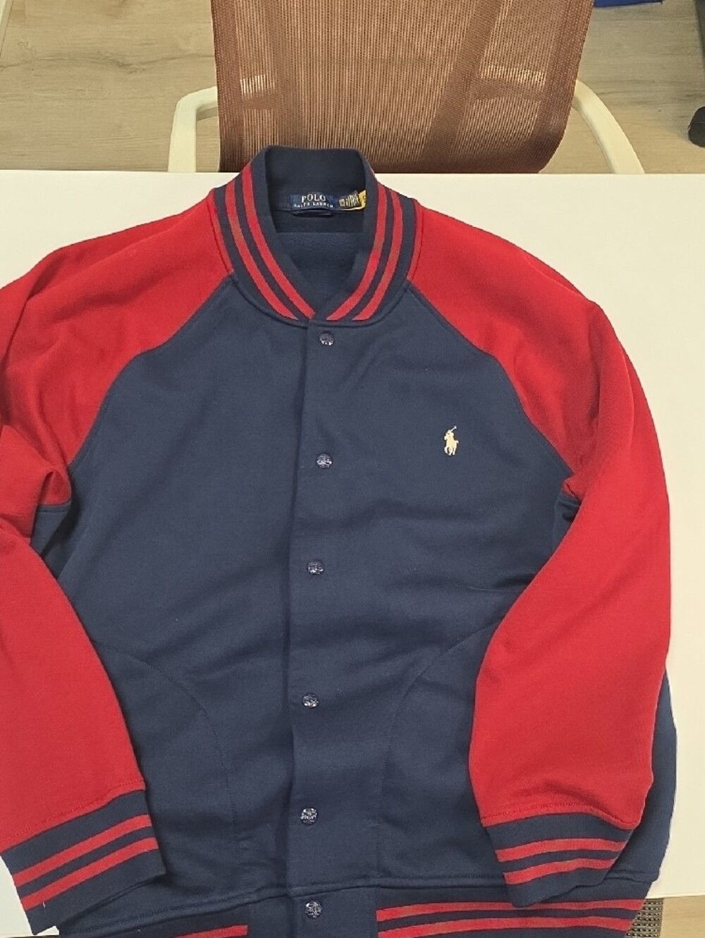 Polo by Ralph Lauren Navy and Red Varsity Bomber Jacket